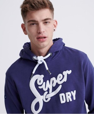 Superdry Classic Férfi Kapucnis Pulóver Kék | DGITM1847